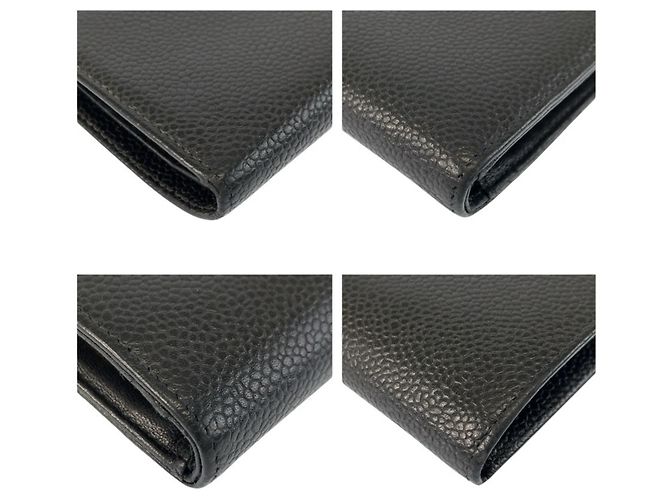 Cartera larga de cuero negro CHANEL Coco Mark - vista 7