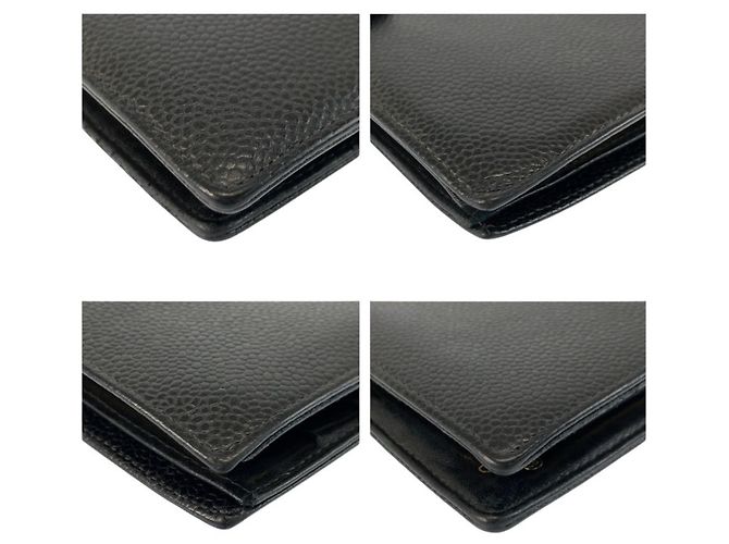 Cartera larga de cuero negro CHANEL Coco Mark - vista 8