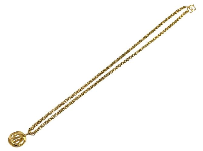 Timeless Collana Chanel Vintage Openwork Ball placcata oro D'oro - vista 3