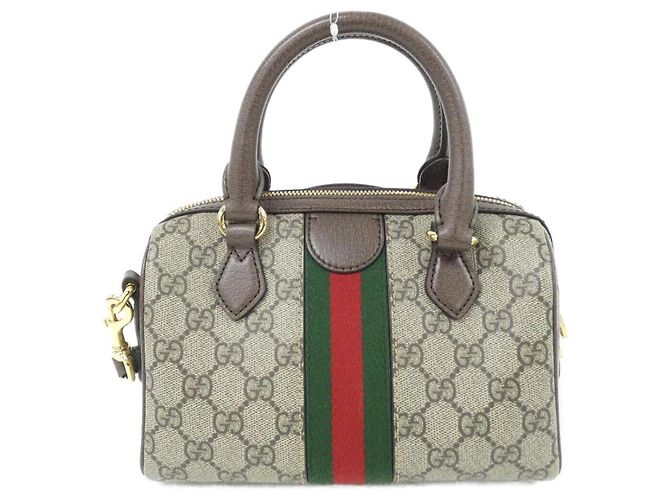 Borsa Boston Ophidia Gucci Marrone Beige - vista 2