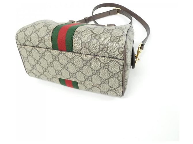 Borsa Boston Ophidia Gucci Marrone Beige - vista 3