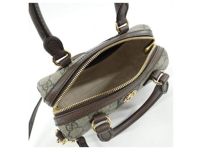 Borsa Boston Ophidia Gucci Marrone Beige - vista 6