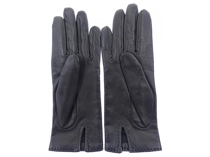 Hermès Warme Handschuhe Hermes SOYA H005062G Schwarz - Ansicht 2