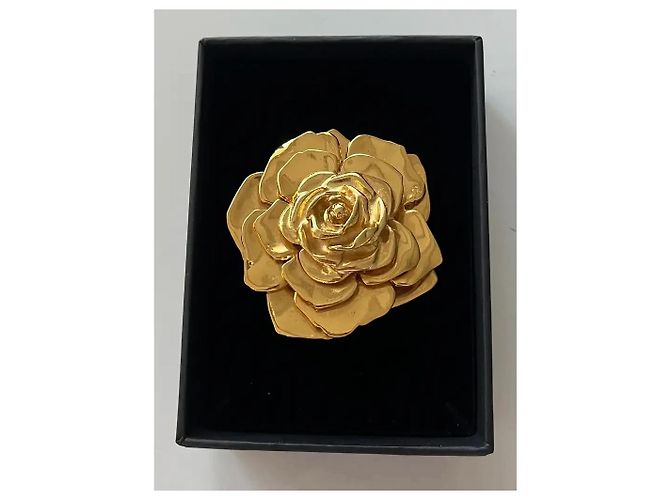 Spilla a forma di fiore in metallo dorato Yves Saint Laurent di Robert Goossens D'oro - vista 2