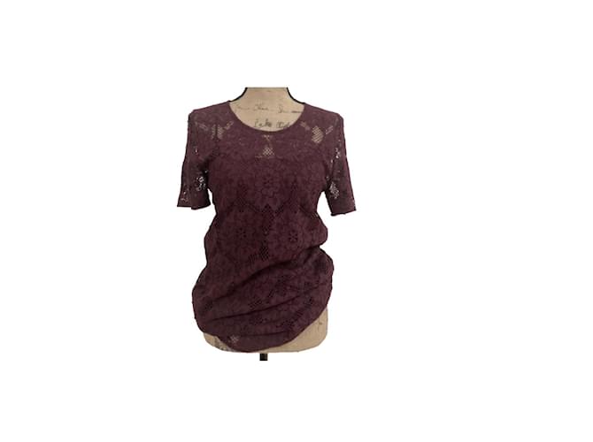 Top de encaje Burberry Burdeos - vista 2