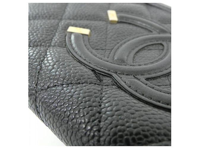 Cartera larga de piel de becerro granulada negra Chanel Negro - vista 5