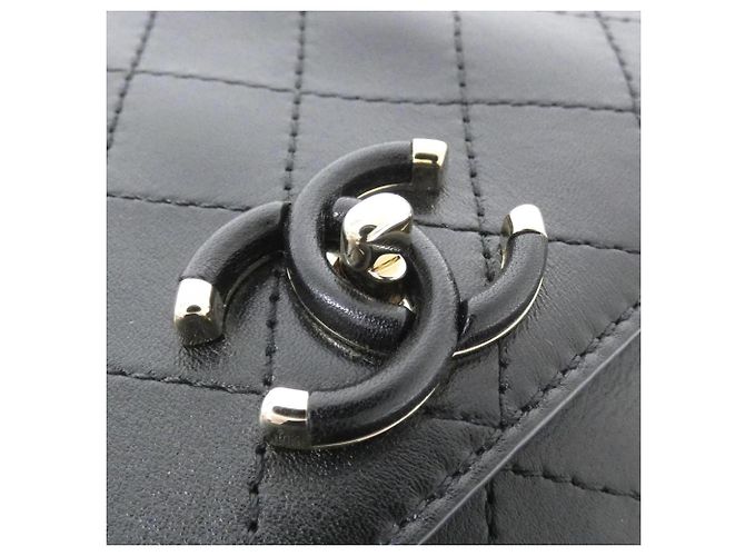 Borsa a tracolla Chanel in pelle di vitello Nero - vista 4