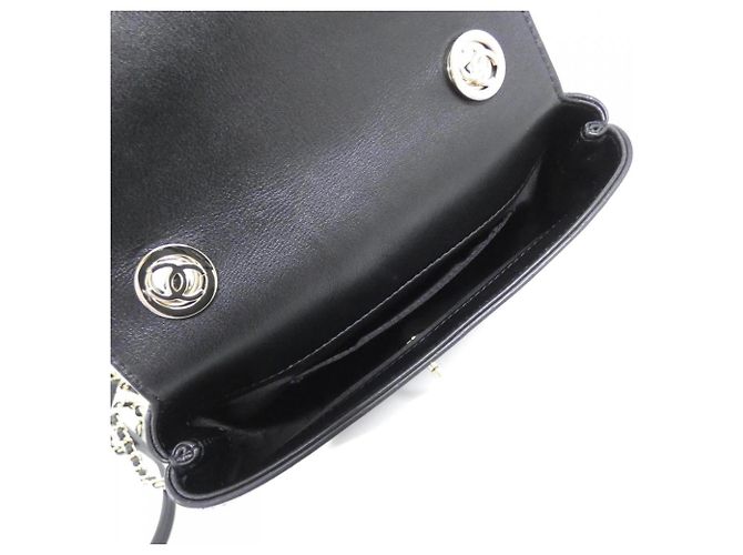 Borsa a tracolla Chanel in pelle di vitello Nero - vista 6