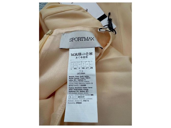 Sportmax Midi-Kleid mit V-Ausschnitt in Blassgelb Beige - Ansicht 4