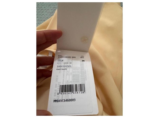 Sportmax Midi-Kleid mit V-Ausschnitt in Blassgelb Beige - Ansicht 5