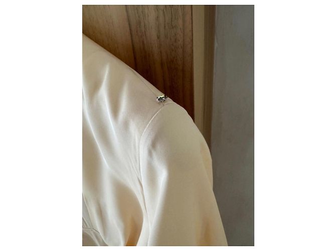 Sportmax Midi-Kleid mit V-Ausschnitt in Blassgelb Beige - Ansicht 9