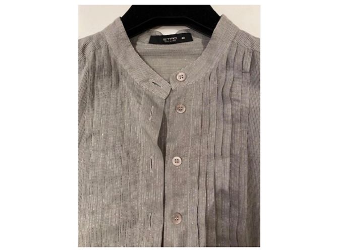 Vestido túnica plisado a rayas grises para mujer Etro - vista 4