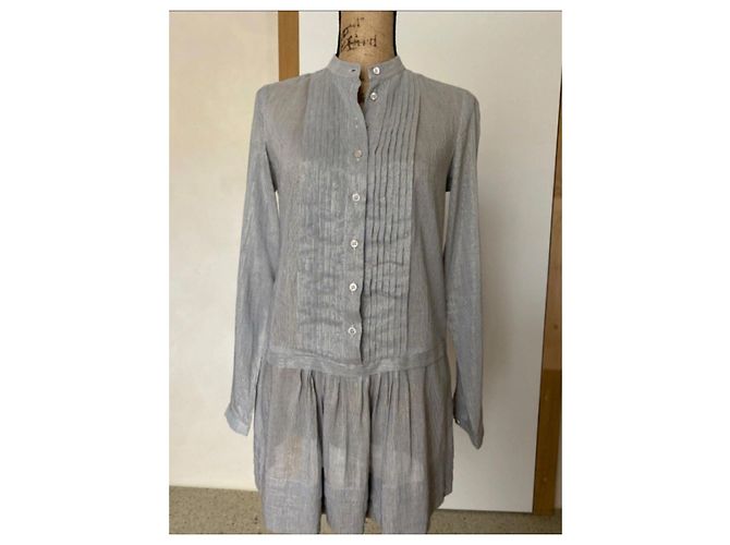 Vestido túnica plisado a rayas grises para mujer Etro - vista 5