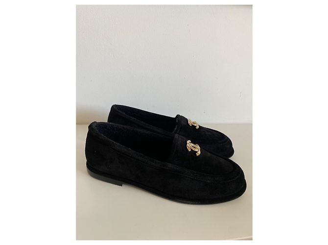 Mocassini Chanel in scamosciato nero - vista 2