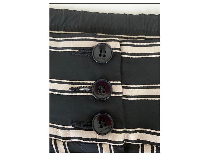 Pantalones de viscosa a rayas Etro Negro Blanco - vista 5