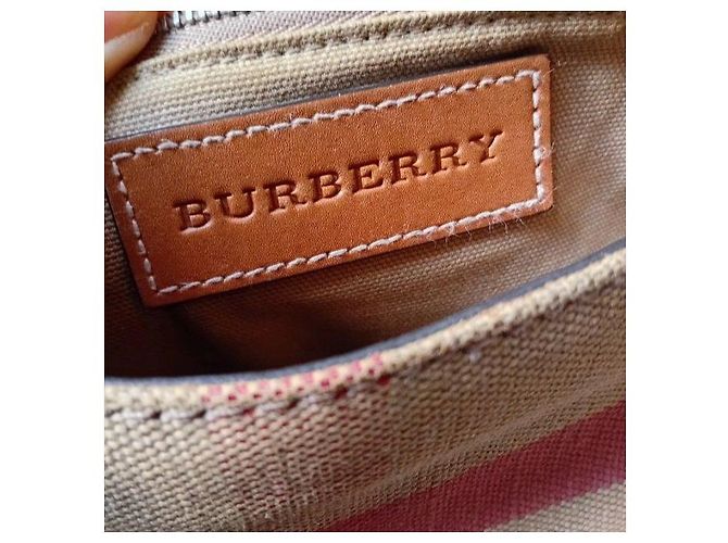 Borsa a tracolla Burberry Haymarket Check & Leather Flap Marrone Beige - vista 3