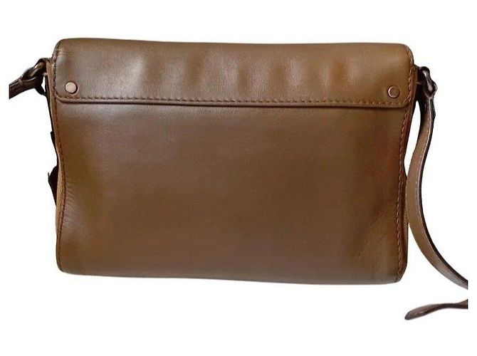 Borsa a tracolla Burberry Haymarket Check & Leather Flap Marrone Beige - vista 5