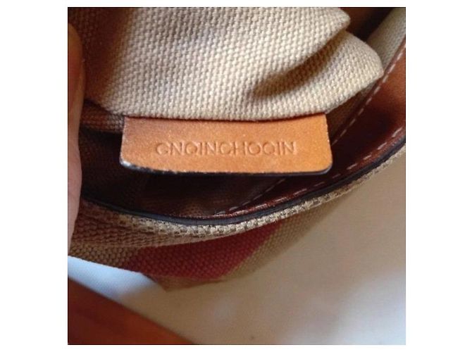 Borsa a tracolla Burberry Haymarket Check & Leather Flap Marrone Beige - vista 6