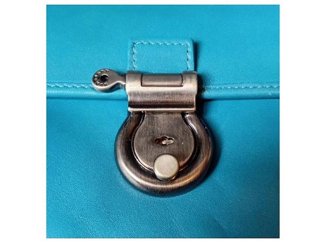 Borsa a tracolla in pelle Burberry Turchese - vista 12