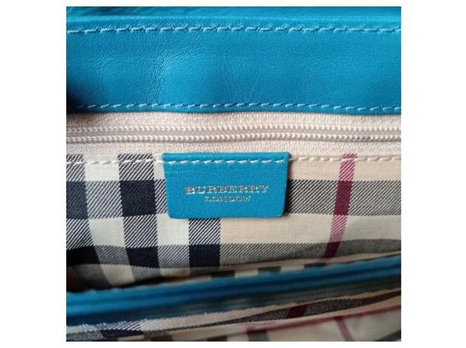 Borsa a tracolla in pelle Burberry Turchese - vista 3