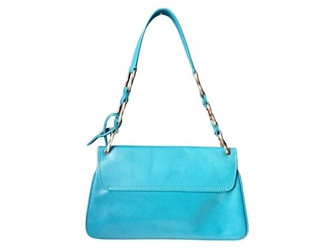 Borsa a tracolla in pelle Burberry Turchese - vista 5