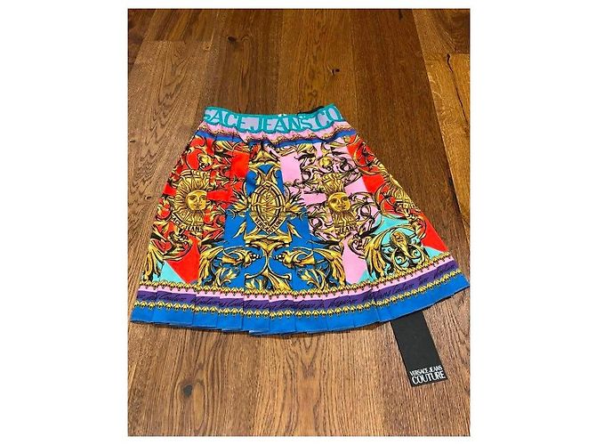 Plissierter Minirock Versace Jeans Couture Mehrfarben Golden - Ansicht 2