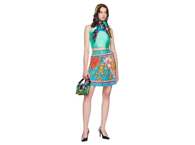 Plissierter Minirock Versace Jeans Couture Mehrfarben Golden - Ansicht 7
