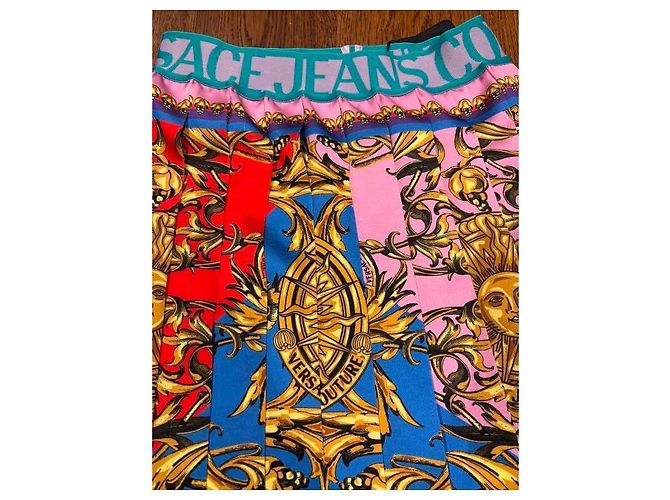 Plissierter Minirock Versace Jeans Couture Mehrfarben Golden - Ansicht 8