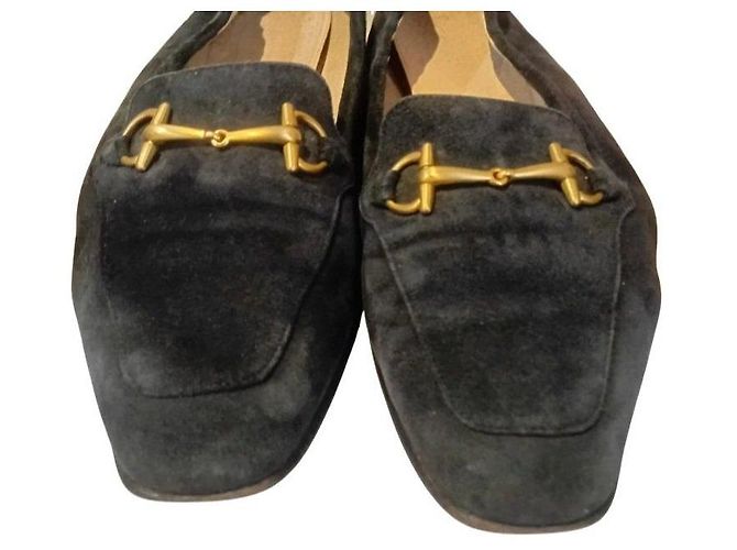 Mocassini Gucci in scamosciato blu navy con Horsebit - vista 6