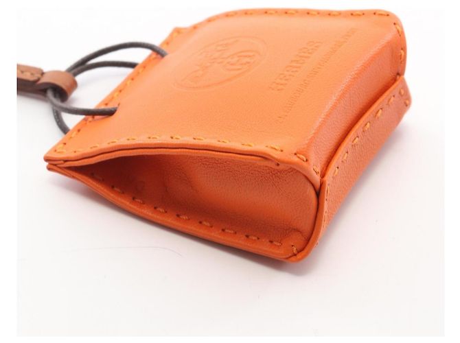 Hermès Hermes Sac Orange Feu Gold Charm Accessoire Braun - Ansicht 6