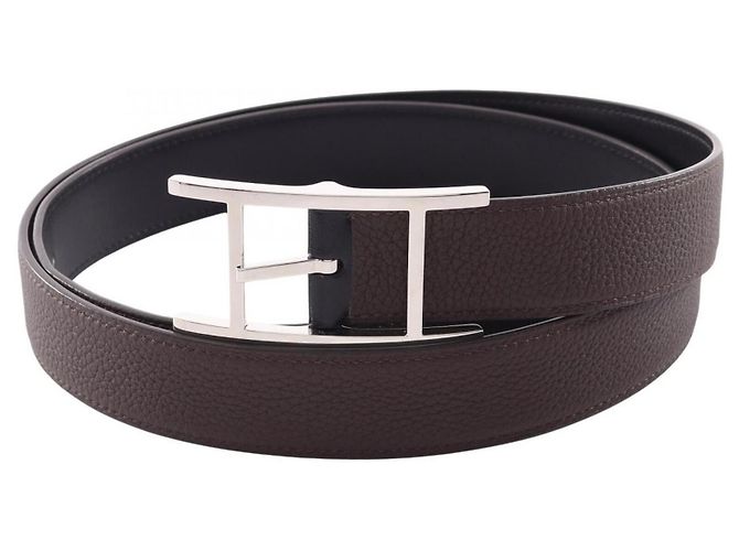 Hermès Hermes Cantin 32 Chocolate Reversible Belt Brown Black - view 6