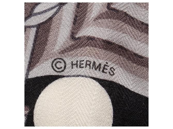 Hermès Sciarpa Hermes Carre Geant 140 Clic Clac a Pois Marrone Nero Multicolore - vista 3