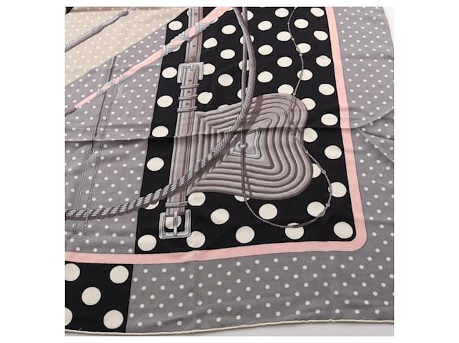 Hermès Sciarpa Hermes Carre Geant 140 Clic Clac a Pois Marrone Nero Multicolore - vista 8