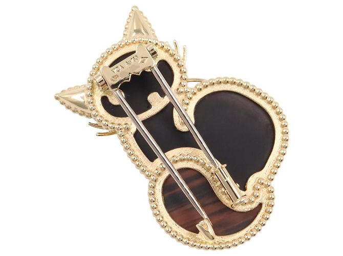 Van Cleef & Arpels Katzen-Brosche Braun Schwarz Golden - Ansicht 3
