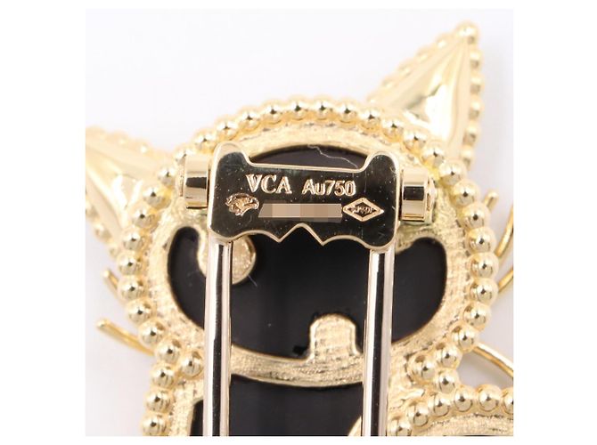 Van Cleef & Arpels Katzen-Brosche Braun Schwarz Golden - Ansicht 4