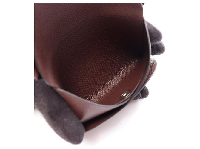 Hermès Cartera Hermes Calvi Duo Rouge Sellier Burdeos - vista 4