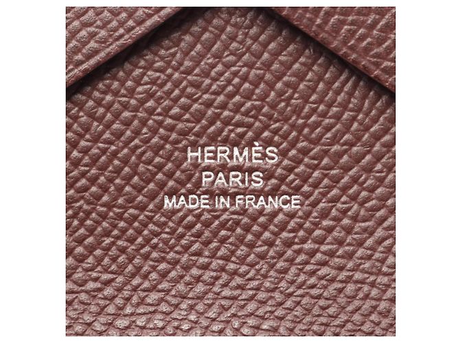 Hermès Cartera Hermes Calvi Duo Rouge Sellier Burdeos - vista 6