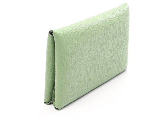 Hermès Cartera Hermes Calvi Duo Vert Cricket Verde - vista 2