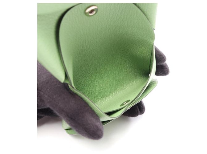 Hermès Cartera Hermes Calvi Duo Vert Cricket Verde - vista 4