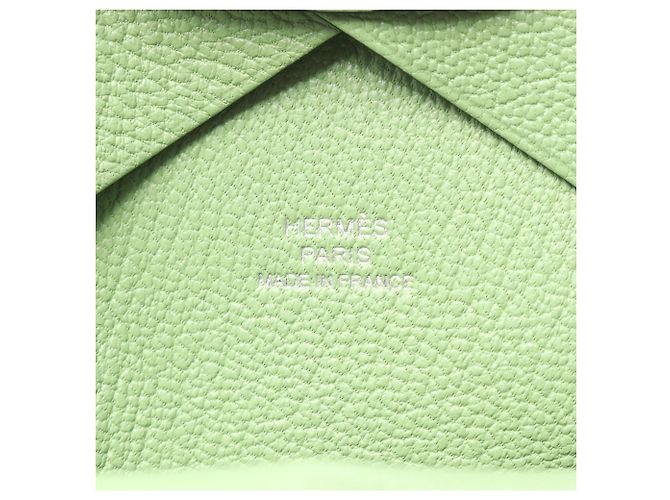 Hermès Cartera Hermes Calvi Duo Vert Cricket Verde - vista 6