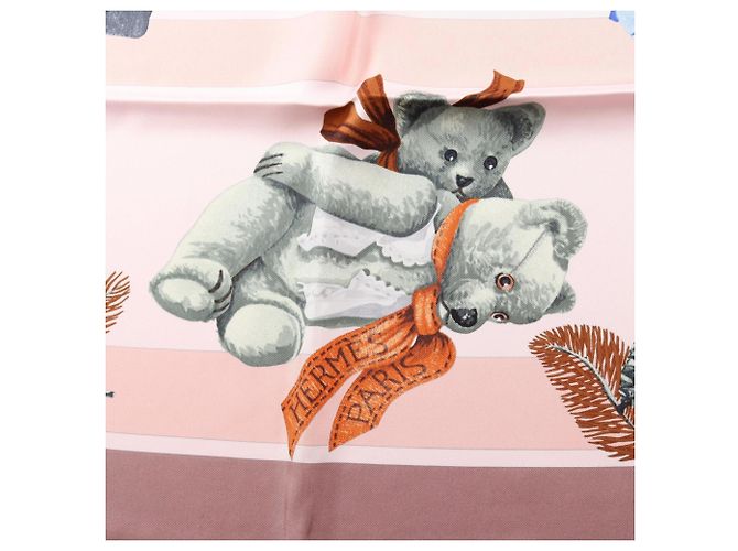 Hermès Sciarpa Hermes Carre 90 Confidents des Coeurs Rosa Multicolore - vista 4