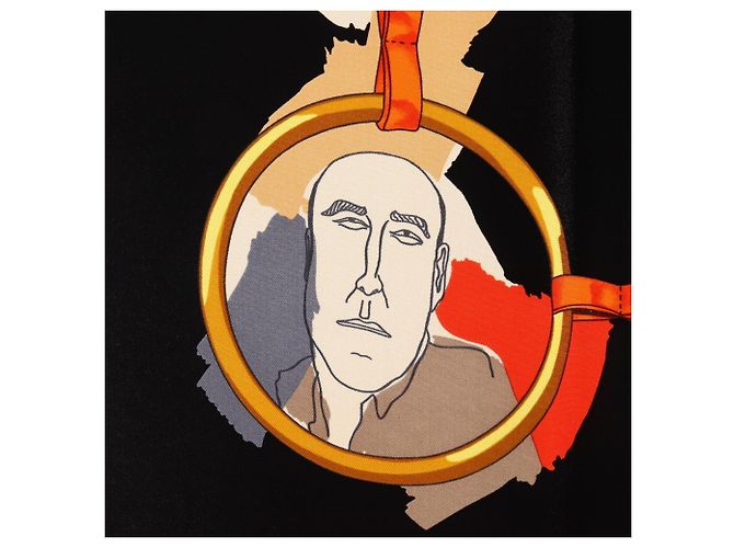 Hermès Sciarpa in seta Carré 90 Les Parisiens Hermes Nero Multicolore - vista 4