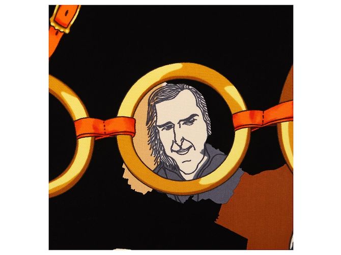 Hermès Sciarpa in seta Carré 90 Les Parisiens Hermes Nero Multicolore - vista 5