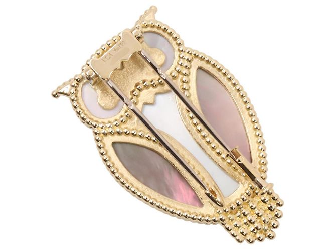 Van Cleef & Arpels Lucky Animals Owl Clip-Brosche Schwarz Weiß Golden - Ansicht 3