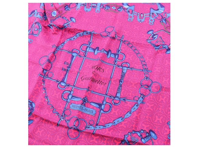 Silk In Pañuelo Hermès Petit H 90 Mors et Gourmettes Rosa Multicolor - vista 4
