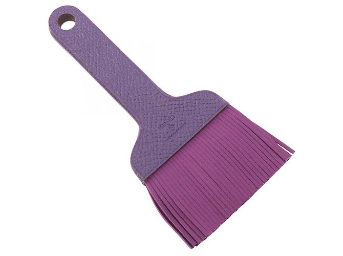 Hermès Petit H Anhänger aus violettem Leder Lila - Ansicht 2