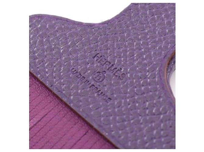 Hermès Petit H Anhänger aus violettem Leder Lila - Ansicht 3
