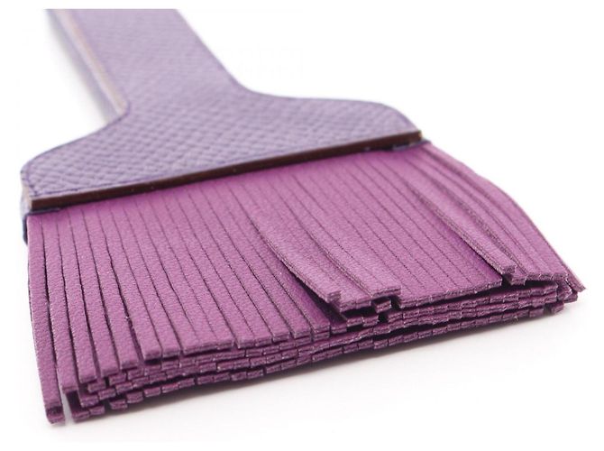 Hermès Petit H Anhänger aus violettem Leder Lila - Ansicht 4