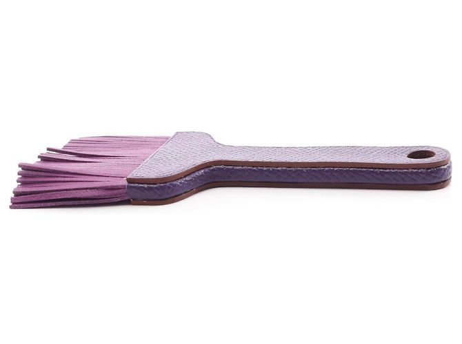 Hermès Petit H Anhänger aus violettem Leder Lila - Ansicht 5