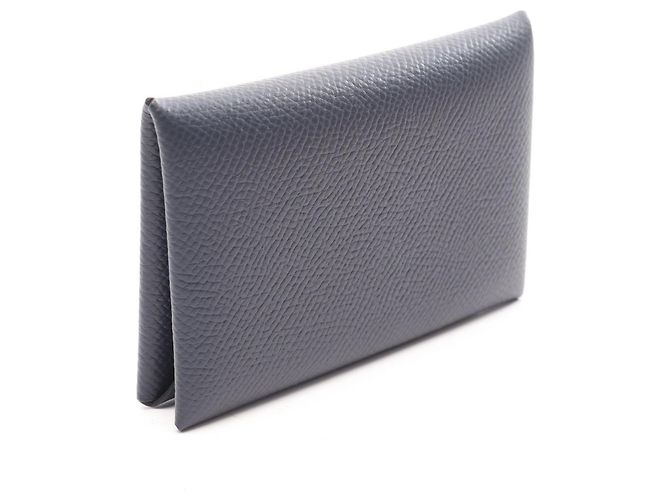 Hermès Cartera Hermes Calvi Blue Nuit Azul marino - vista 2